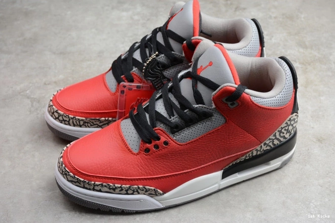 1st Kicks Shoes Air Cement 3 Red Jordan CK5692-600 0812